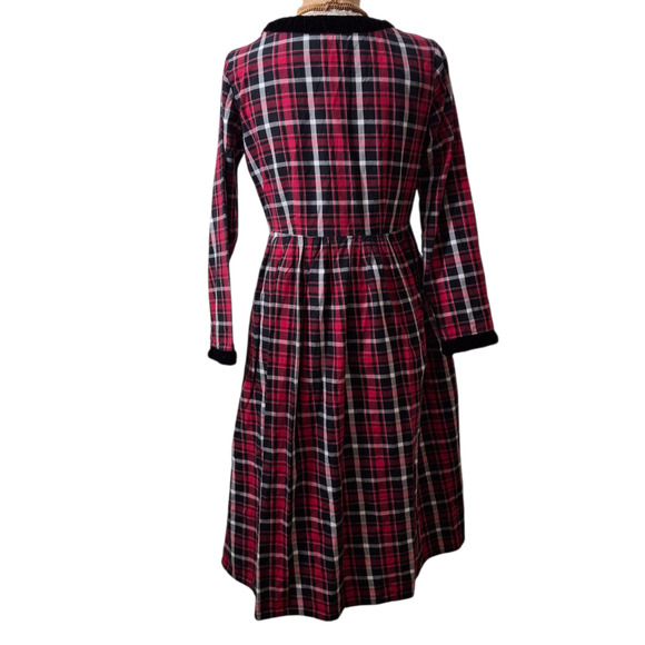 Lanz of Salzburg plaid and velvet long sleeve nightgown size S - Picture 4 of 6